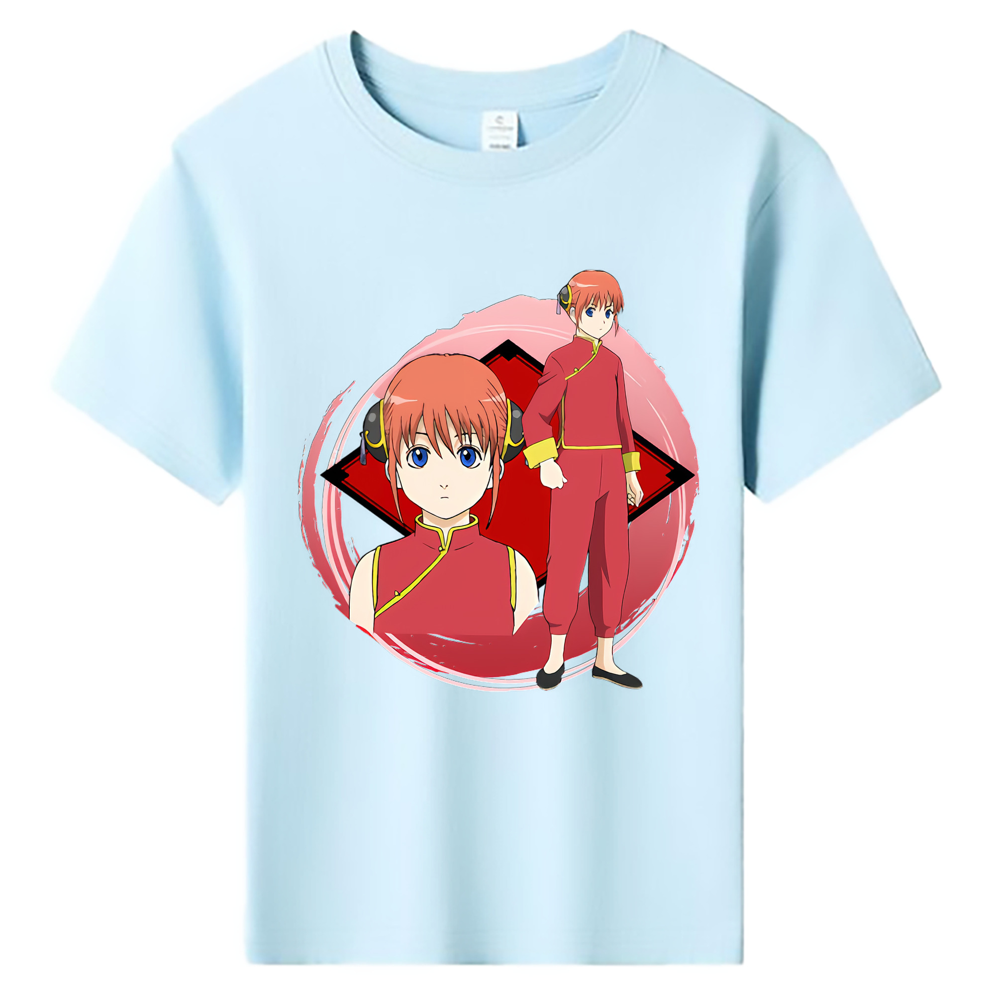 （画像用） ぎんたま 坂田銀時（さかたぎんとき） 神楽 志村新八（しむら しんぱち） GINTAMA Sakata Gintoki Kagura Shimura Shinpachi 綿100％キッズTシャツ（フロントプリント）